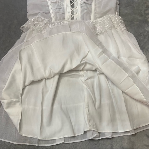 New! For love and lemons farmhouse dress white lace nwt 10907 - Picture 8 of 13